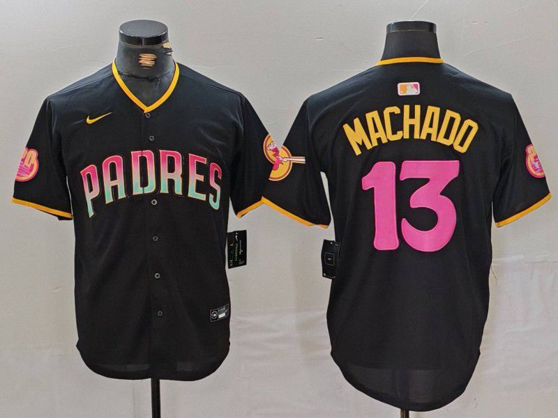 Men San Diego Padres #13 Machado Black Jointly 2024 Nike MLB Jersey style 5